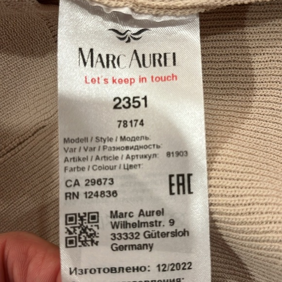 NWT Marc Aurel oversize long bell sleeve tan round neck sweater style new flame - Picture 11 of 12